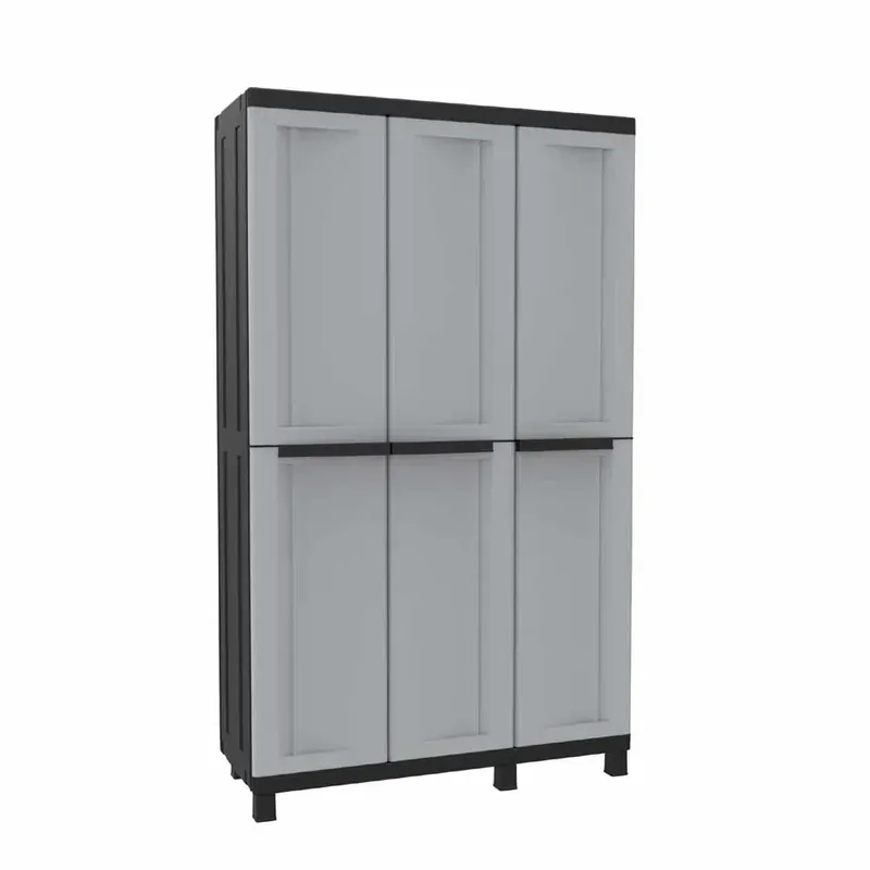 Saisonangebot Twist Black 102A 3-türiger Kunststoffschrank mit 2 Innenräumen und 3 höhenverstellbaren Einlegeböden